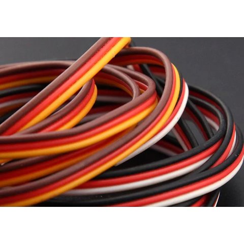 Сервокабель 3x22AWG, 0,33 мм², 1 м, плоский, чорний, червоний, білий Прев'ю 2