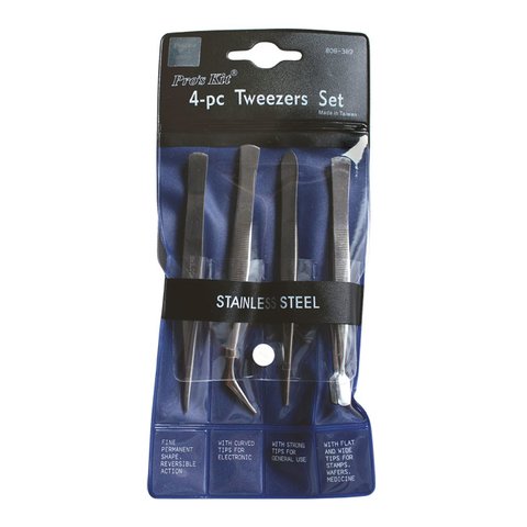 Набор металлических  пинцетов Pro'sKit 808-389 (4 шт.) Превью 2