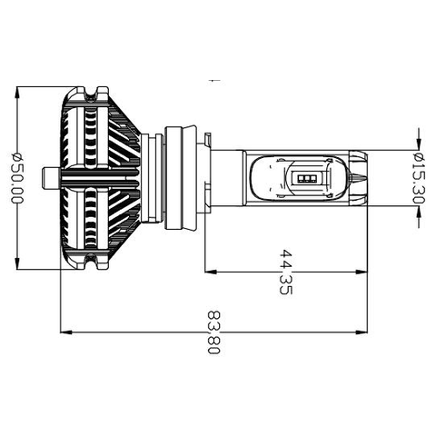 Набор светодиодного головного света UP-X3HL-H11W-6000LM (H11, 6000 лм, холодный белый) Превью 1