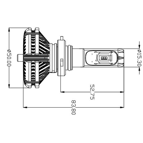 Car LED Headlamp Kit UP-X3HL-9006W(HB4) (6000 lm) Preview 1
