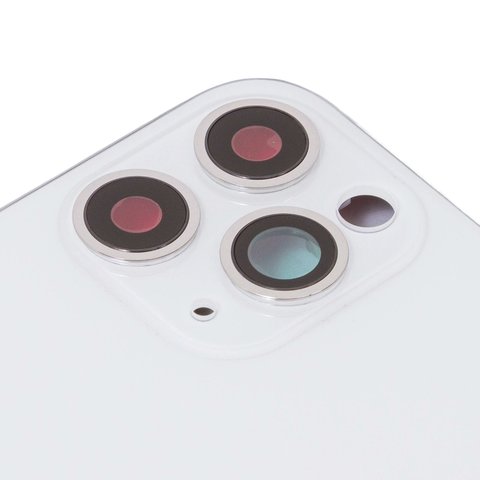 Housing compatible with iPhone 11 Pro, (silver, with SIM card holders, with side buttons, matte silver) Preview 1
