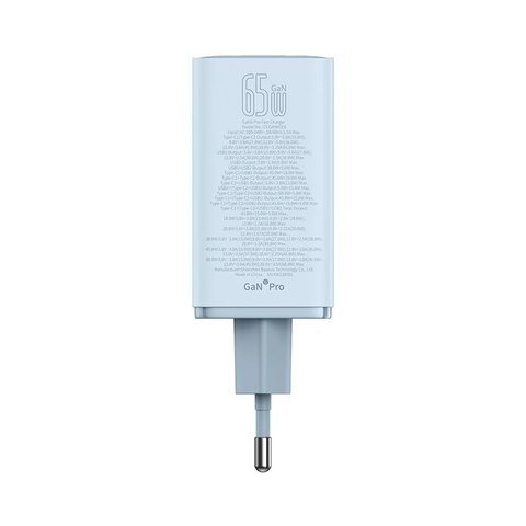 Mains Charger Baseus GaN6 Pro, (65 W, Power Delivery (PD), Fast Charge, blue, 4 output) #P10162701313-00 Preview 2