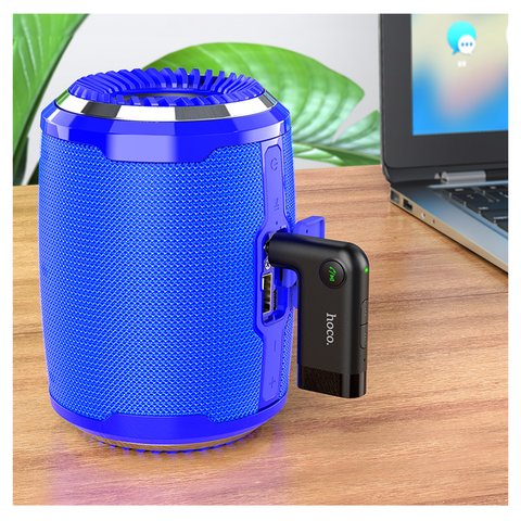 FM-трансмиттер Hoco E53, черный, с кнопкой, TRS 3.5 мм, micro-USB тип-B, #6931474729750 Превью 2