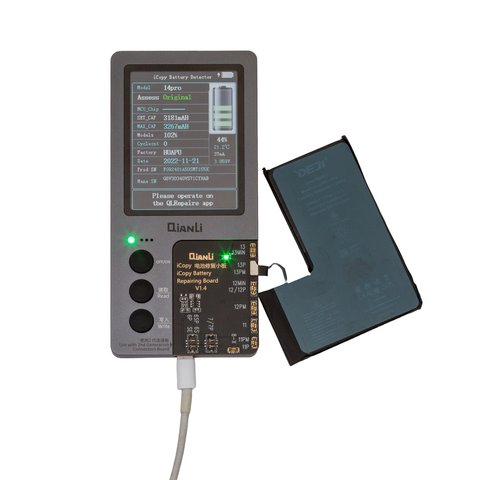 Batería Deji puede usarse con Apple iPhone 14 Pro, Li-ion, 3.87 V, 3200 mAh, original IC Vista previa  1