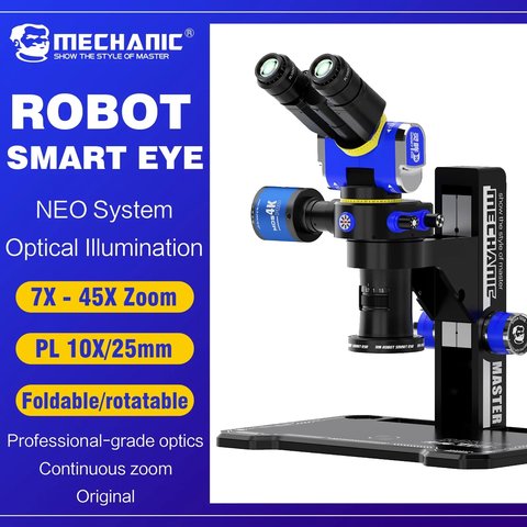 Microscopio Mechanic SE7045-TGSD ROBOT SMART EYE, trinocular, 7X-45X Vista previa  1