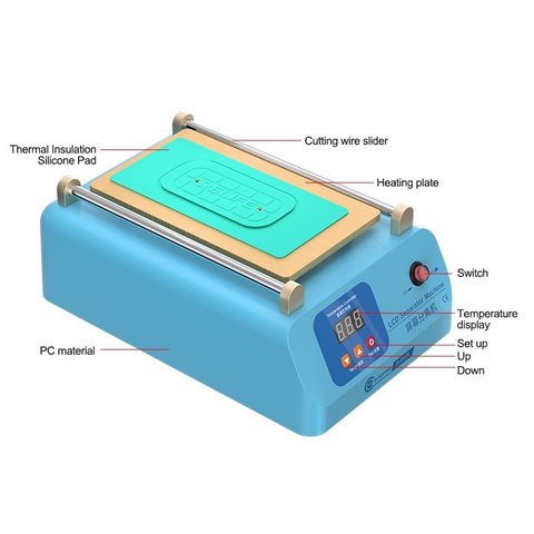 Dispositivo para despegar el módulo de pantalla Sunshine S-918L, se utiliza para pantallas de hasta 8.5", con bomba de vacío Vista previa  7