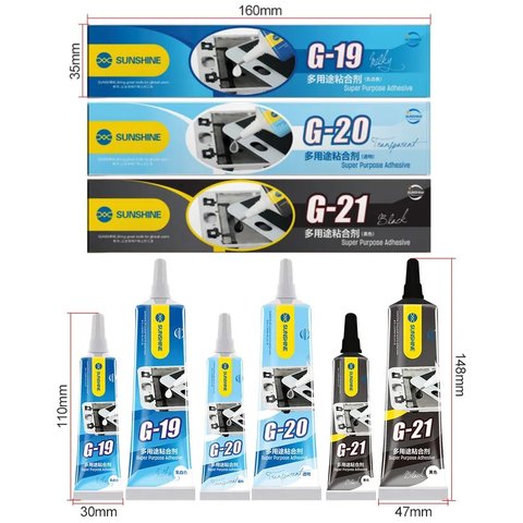 Adhesivos sellador Sunshine G-21, para pegar tapas traseras, para marcos de pantalla, 15 ml, negro Vista previa  5