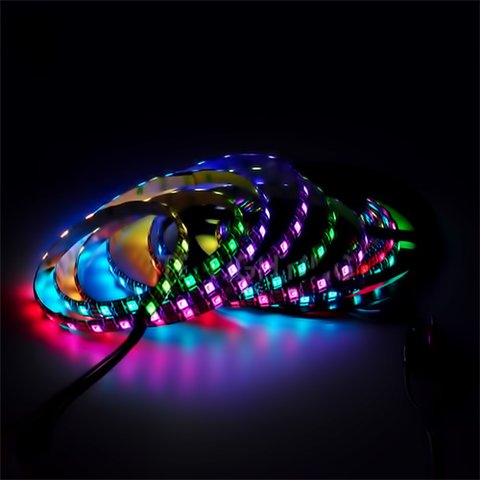 Светодиодная лента RGB SMD5050, WS2812B (c  управлением, IP65, 5 В, 60 диодов/м, 1 м) Превью 2