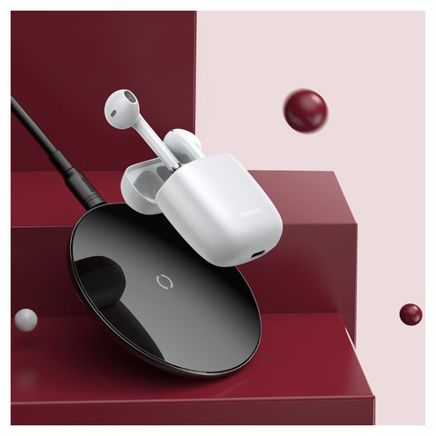 Гарнитура Baseus W04 Pro, беспроводная, белая, с зарядным кейсом, с USB кабелем тип-C, #NGTW150002 Превью 1