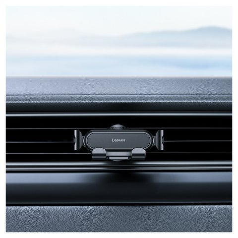 Автомобільний тримач Baseus Stable Series Lite, чорний, на дефлектор, #SUWX010001 Прев'ю 4
