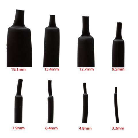 Термозбіжна трубка, 1 м, 6,4 мм, чорна, з клеєм Прев'ю 2