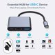 Адаптер Type-C - HDMI + USB3.0 + Type-C, конвертер, білий, hub Прев'ю 5